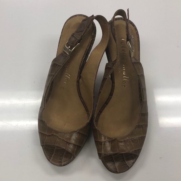 Bettye muller SZ 36(6) cork wedge sandals leather - Picture 1 of 3